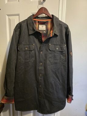 Legendary Whitetails Men's Black Utility Jacket with Plaid Lining - XL